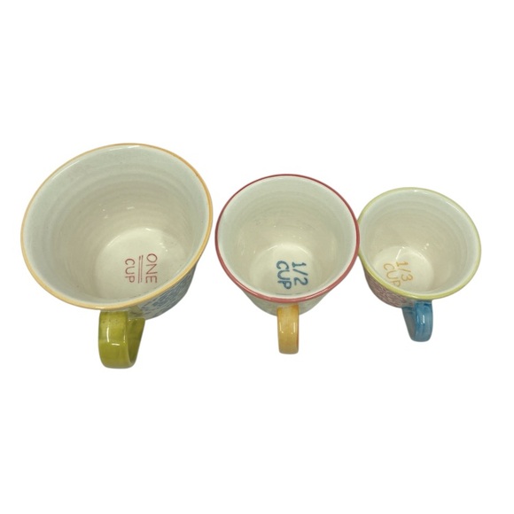 Pier 1 Imports Mandala Stoneware Hand Painted Bohemian Style Measuring Cups - Picture 3 of 4